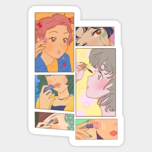 Makeup and Anime: best combination Sticker